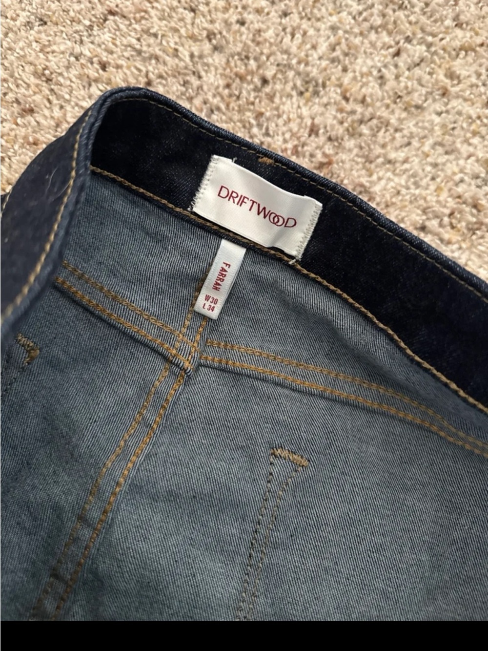 Driftwood Farrah Wide Leg Flared Pintuck Jeans in Dark Wash Indigo size 30 - Picture 11 of 12